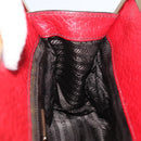PRADA Hand Bag Leather Red Gold Auth AMZ057A-20