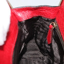 PRADA Hand Bag Leather Red Gold Auth AMZ057A-21