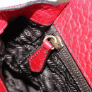 PRADA Hand Bag Leather Red Gold Auth AMZ057A-22