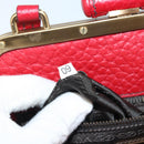 PRADA Hand Bag Leather Red Gold Auth AMZ057A-11