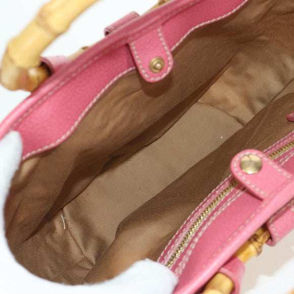 Miu Miu Tote Bag Raffia Pink Gold Auth AMZ060V