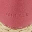 Miu Miu Tote Bag Raffia Pink Gold Auth AMZ060V-6