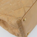 CHANEL Wild Stitch Hand Bag Leather Beige Gold CC Auth AMZ064-9