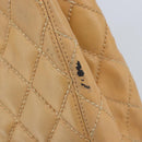 CHANEL Wild Stitch Hand Bag Leather Beige Gold CC Auth AMZ064-10
