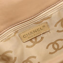 CHANEL Wild Stitch Hand Bag Leather Beige Gold CC Auth AMZ064-18
