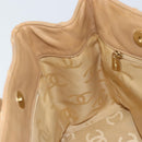 CHANEL Wild Stitch Hand Bag Leather Beige Gold CC Auth AMZ064-20