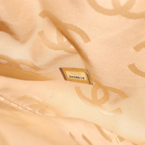 CHANEL Wild Stitch Hand Bag Leather Beige Gold CC Auth AMZ064