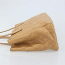 CHANEL Wild Stitch Hand Bag Leather Beige Gold CC Auth AMZ064-4