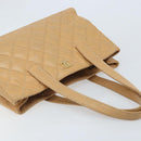CHANEL Wild Stitch Hand Bag Leather Beige Gold CC Auth AMZ064-6