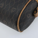 Christian Dior Honeycomb Canvas Shoulder Bag PVC Black Gold Auth AMZ067-16
