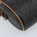 Christian Dior Honeycomb Canvas Shoulder Bag PVC Black Gold Auth AMZ067-17