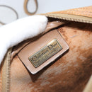 Christian Dior Honeycomb Canvas Shoulder Bag PVC Black Gold Auth AMZ067-11