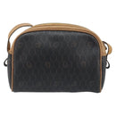 Christian Dior Honeycomb Canvas Shoulder Bag PVC Black Gold Auth AMZ067-2