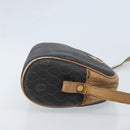 Christian Dior Honeycomb Canvas Shoulder Bag PVC Black Gold Auth AMZ067-3