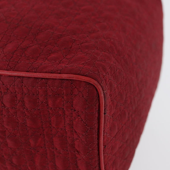 Christian Dior Canage Pouch Nylon Red Gold Auth AMZ069