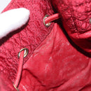 Christian Dior Canage Pouch Nylon Red Gold Auth AMZ069-11