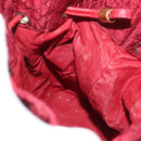 Christian Dior Canage Pouch Nylon Red Gold Auth AMZ069-17