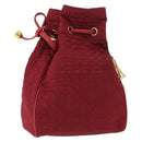 Christian Dior Canage Pouch Nylon Red Gold Auth AMZ069-1