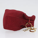 Christian Dior Canage Pouch Nylon Red Gold Auth AMZ069-3
