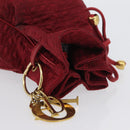 Christian Dior Canage Pouch Nylon Red Gold Auth AMZ069-7