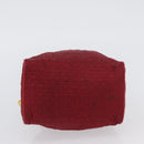 Christian Dior Canage Pouch Nylon Red Gold Auth AMZ069-5