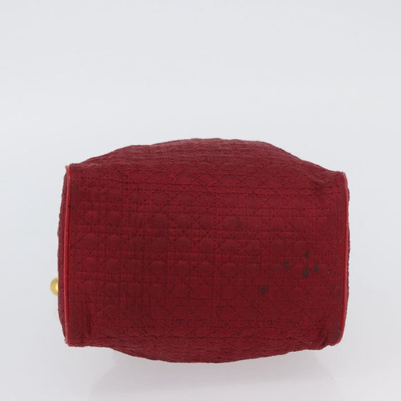 Christian Dior Canage Pouch Nylon Red Gold Auth AMZ069