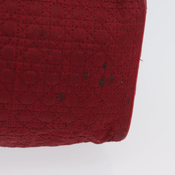 Christian Dior Canage Pouch Nylon Red Gold Auth AMZ069