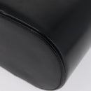 GUCCI Vanity Hand Bag Leather Black Gold Auth AMZ071A-11