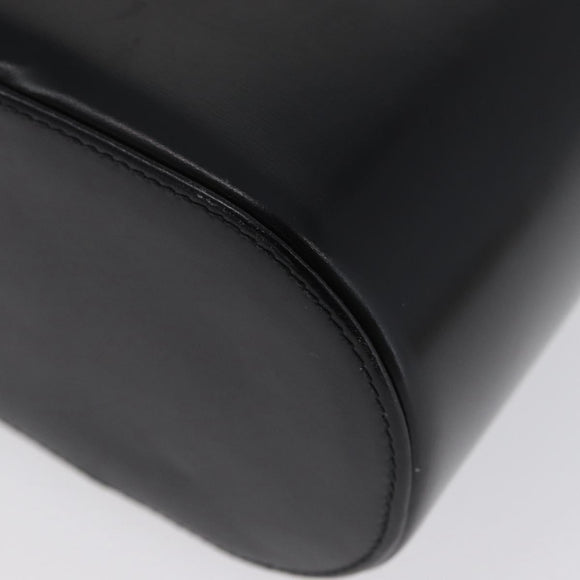 GUCCI Vanity Hand Bag Leather Black Gold Auth AMZ071A