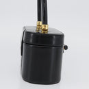 GUCCI Vanity Hand Bag Leather Black Gold Auth AMZ071A-5
