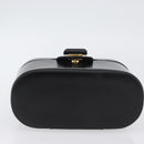 GUCCI Vanity Hand Bag Leather Black Gold Auth AMZ071A-9