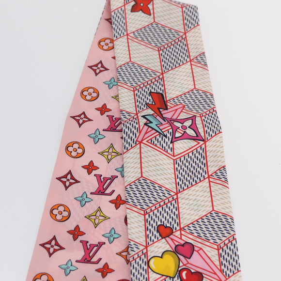 LOUIS VUITTON Bandeau Damier Pop Up Scarf Silk White M77697 LV Auth AMZ072M