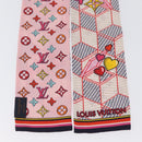 LOUIS VUITTON Bandeau Damier Pop Up Scarf Silk White M77697 LV Auth AMZ072M-3