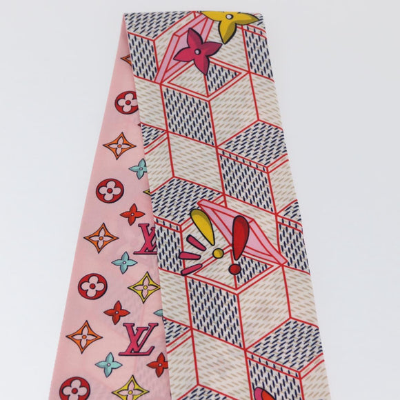 LOUIS VUITTON Bandeau Damier Pop Up Scarf Silk White M77697 LV Auth AMZ072M