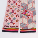LOUIS VUITTON Bandeau Damier Pop Up Scarf Silk White M77697 LV Auth AMZ072M-9