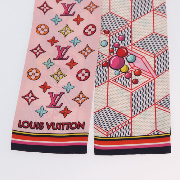LOUIS VUITTON Bandeau Damier Pop Up Scarf Silk White M77697 LV Auth AMZ072M