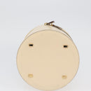 CELINE Vanity Hand Bag Leather Ivory Gold Auth AMZ074A-6