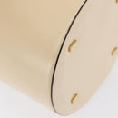 CELINE Vanity Hand Bag Leather Ivory Gold Auth AMZ074A-15
