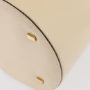 CELINE Vanity Hand Bag Leather Ivory Gold Auth AMZ074A-16