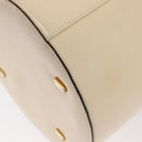 CELINE Vanity Hand Bag Leather Ivory Gold Auth AMZ074A-18