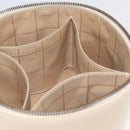 CELINE Vanity Hand Bag Leather Ivory Gold Auth AMZ074A-21