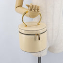 CELINE Vanity Hand Bag Leather Ivory Gold Auth AMZ074A-23