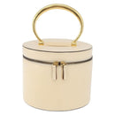 CELINE Vanity Hand Bag Leather Ivory Gold Auth AMZ074A-13