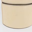 CELINE Vanity Hand Bag Leather Ivory Gold Auth AMZ074A-5
