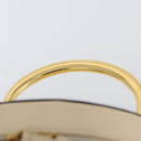 CELINE Vanity Hand Bag Leather Ivory Gold Auth AMZ074A-14