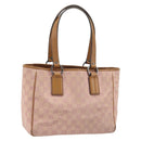 GUCCI GG Canvas Tote Bag Pink Silver 113019 Auth AMZ077-1