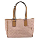GUCCI GG Canvas Tote Bag Pink Silver 113019 Auth AMZ077-2