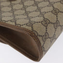 GUCCI GG Supreme Web Sherry Line Clutch Bag PVC Beige Gold 89 01 030 Auth AMZ078-15