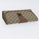 GUCCI GG Supreme Web Sherry Line Clutch Bag PVC Beige Gold 89 01 030 Auth AMZ078-5