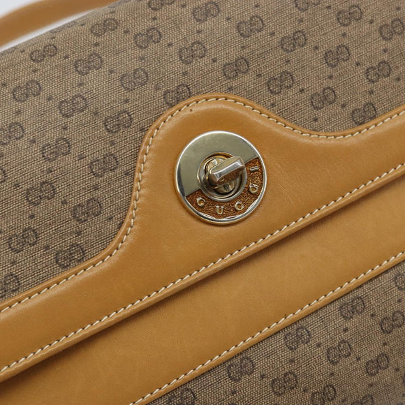 GUCCI Micro GG Supreme Shoulder Bag PVC Beige Gold Auth AMZ079